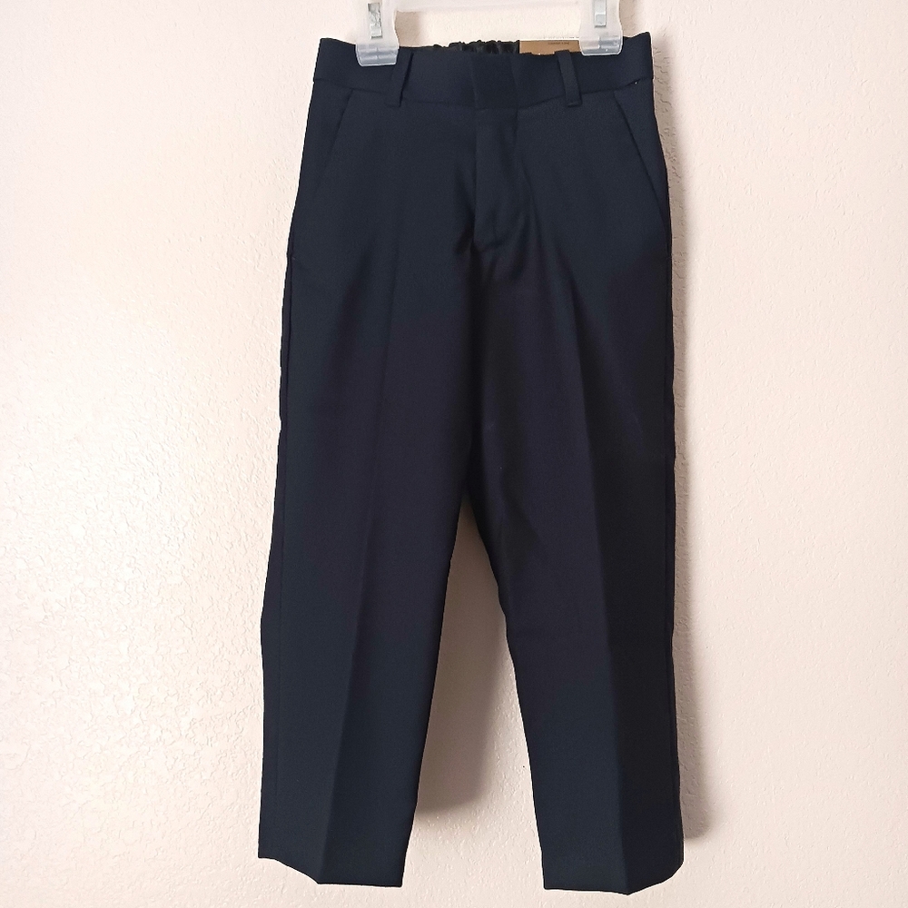 Class Club Stretch Modern Fit Dress Pants Wool Blend Boys 4T Navy Blue